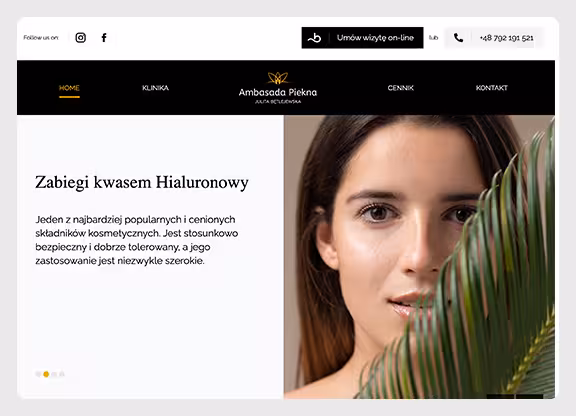 Strona internetowa salonu Ambasada Piękna