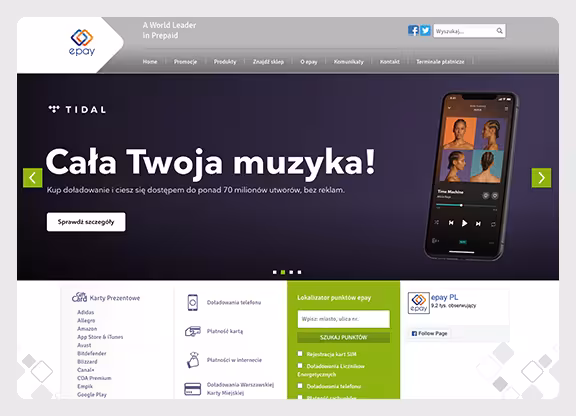 Interfejs aplikacji płatniczej epay Polska