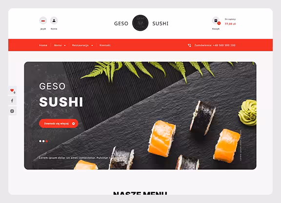 Strona internetowa restauracji Geso Sushi