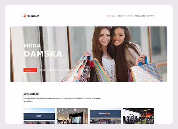 Strona internetowa centrum handlowego Targowa Park